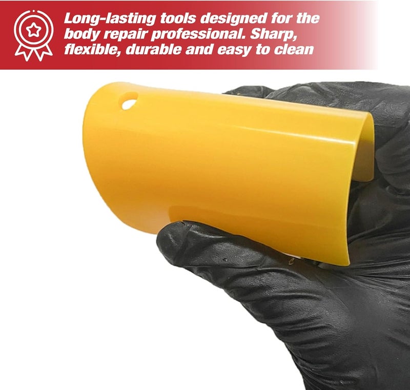LAUCO Auto Body Filler Yellow Spreaders (Pack of 100) - Size 6" Reusable Plastic Spreader for Automotive Fillers, Putties, Glazes, Caulks and Paint - Easy Application (6") - Image 4